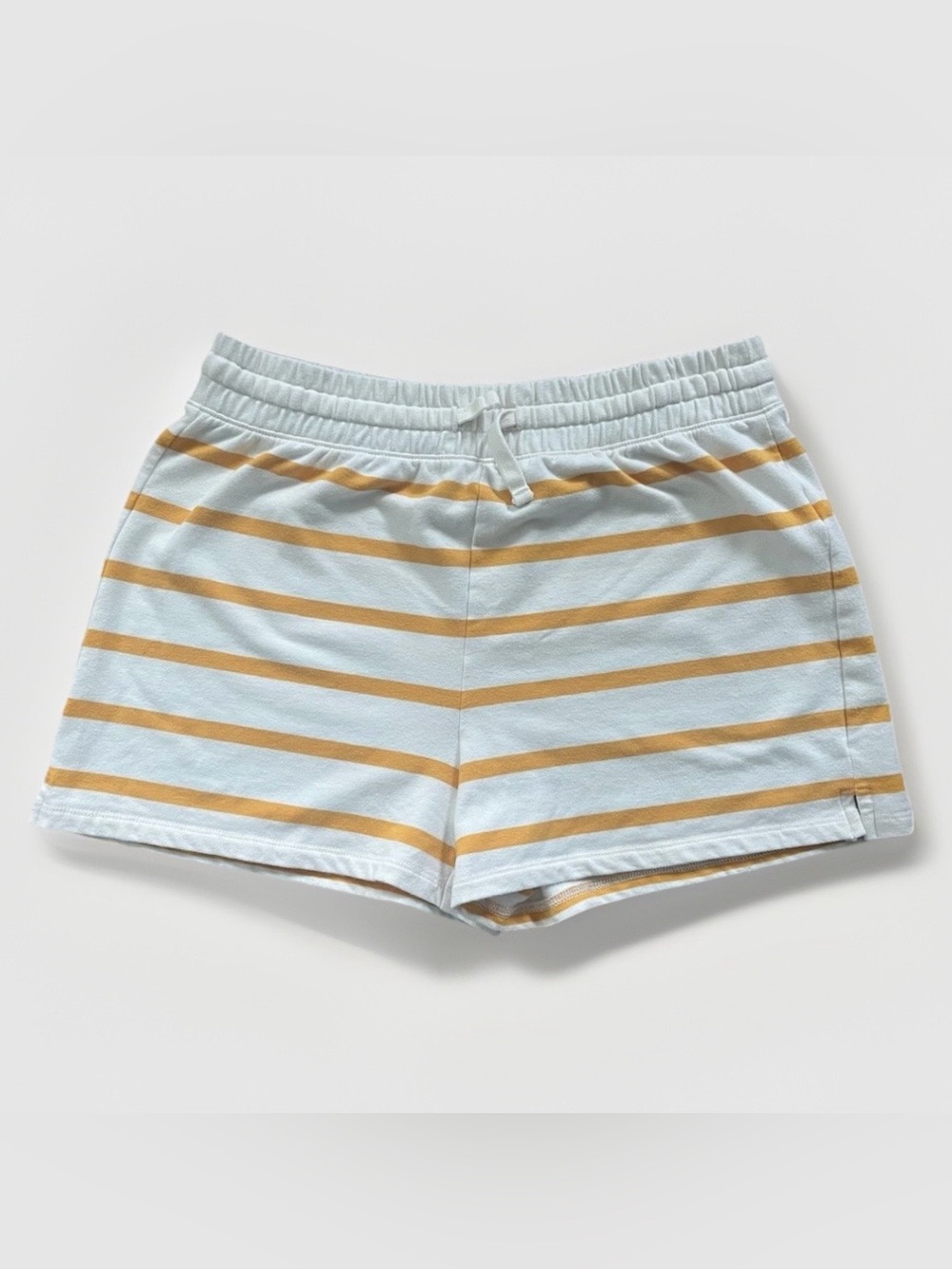 J. Crew White and Orange Striped Cotton Shorts